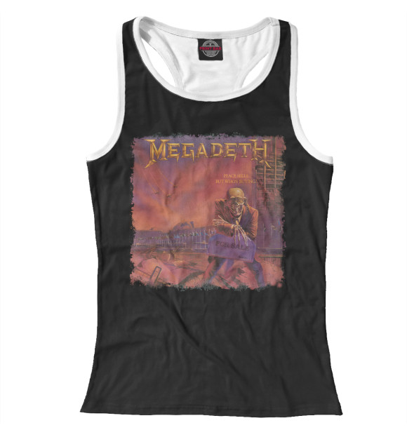 Женская майка-борцовка с изображением Megadeth цвета Белый