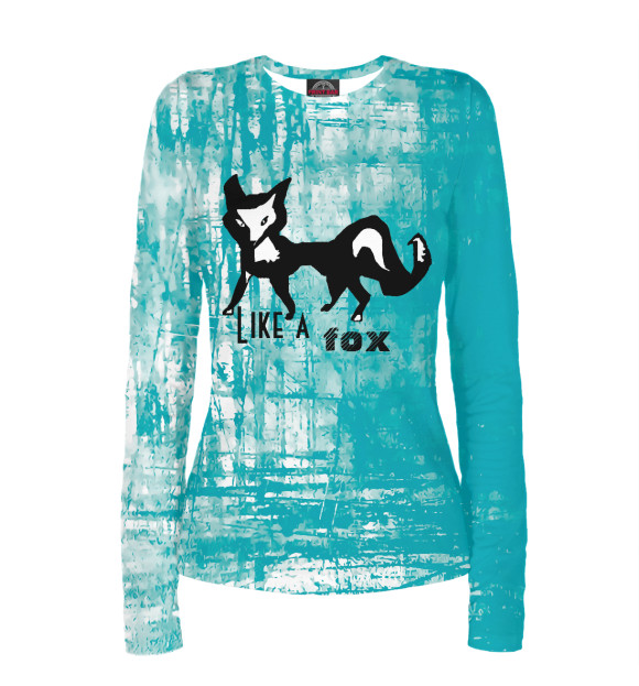 Женский лонгслив с притом Like a Fox цвета Белый Женский лонгслив с изображением Like a Fox цвета Белый