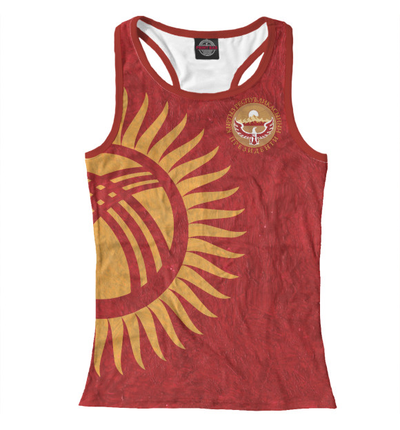 Женская майка-борцовка с изображением Киргизия цвета Белый