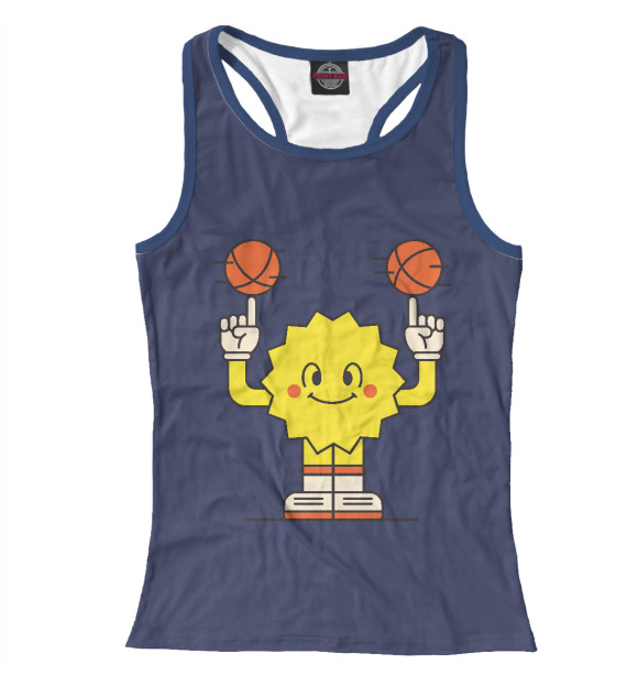 Женская майка-борцовка с изображением Sunny Basketball цвета Белый
