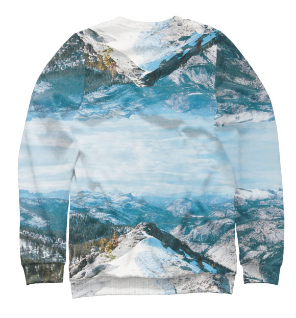 Свитшот для девочек с изображением Снежные горы (Зеркало) цвета Белый