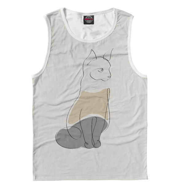 Майка для мальчика с изображением Кот трехцветный цвета Белый