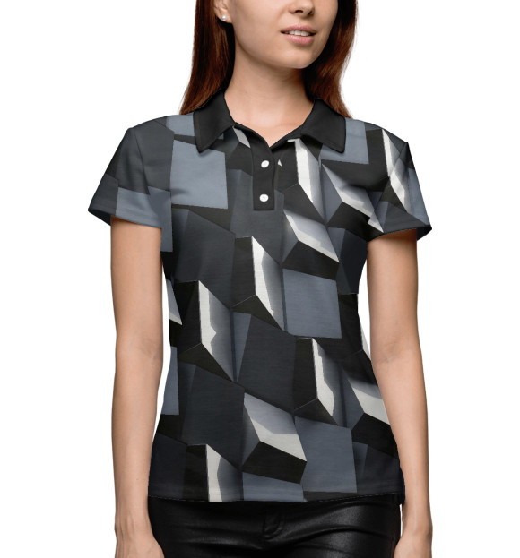 Женское поло с изображением Острые Шипы цвета Белый