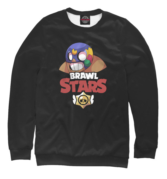 Свитшот для девочек с изображением Brawl Stars El Primo цвета Белый