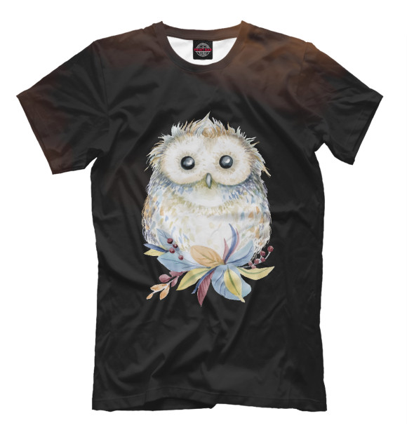 Мужская футболка с изображением Owl цвета Белый