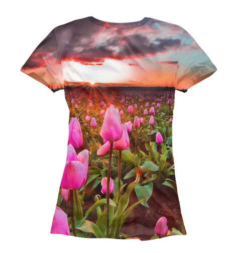 

Футболки Print Bar, Белый, Розовые тюльпаны