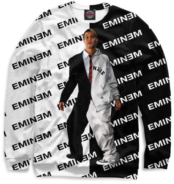 Мужской свитшот с изображением Eminem цвета Белый
