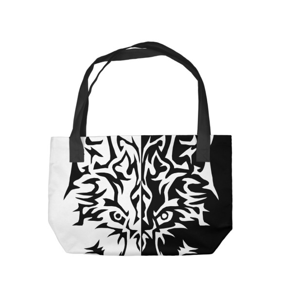 Пляжная сумка с притом Волк цвета  Пляжная сумка с изображением Волк цвета