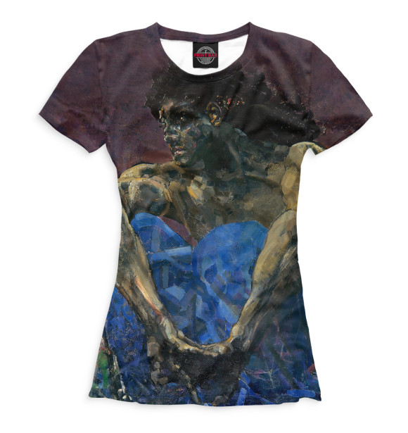 Женская футболка с изображением Демон цвета Белый