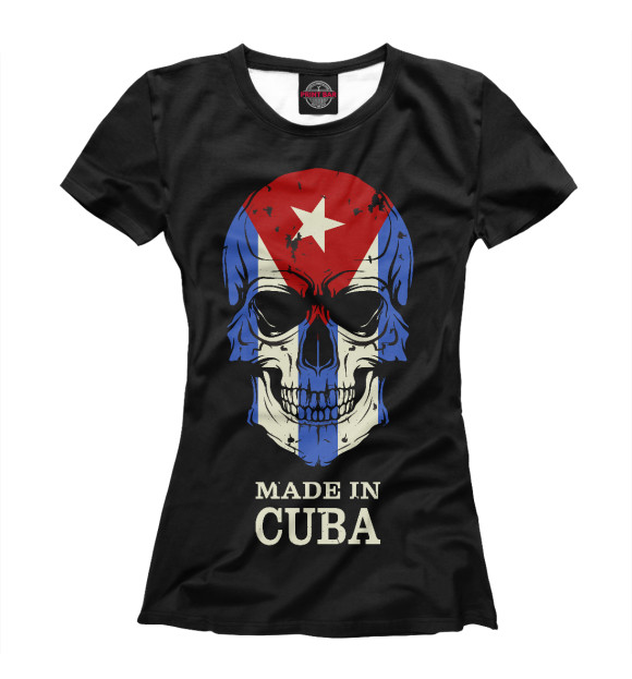 Женская футболка с изображением Made in Cuba цвета Белый
