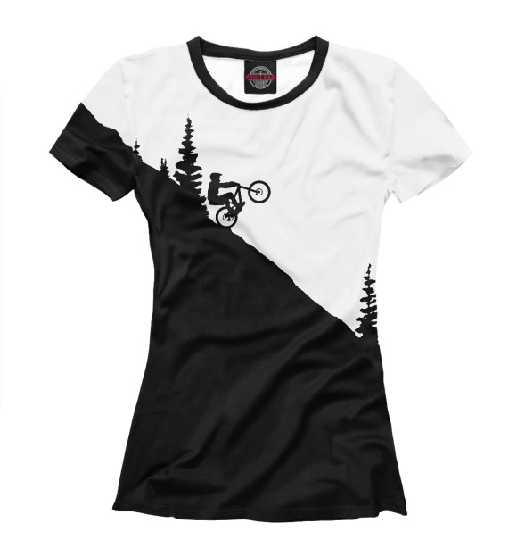 Женская футболка с изображением Downhill цвета Р‘РµР»С‹Р№