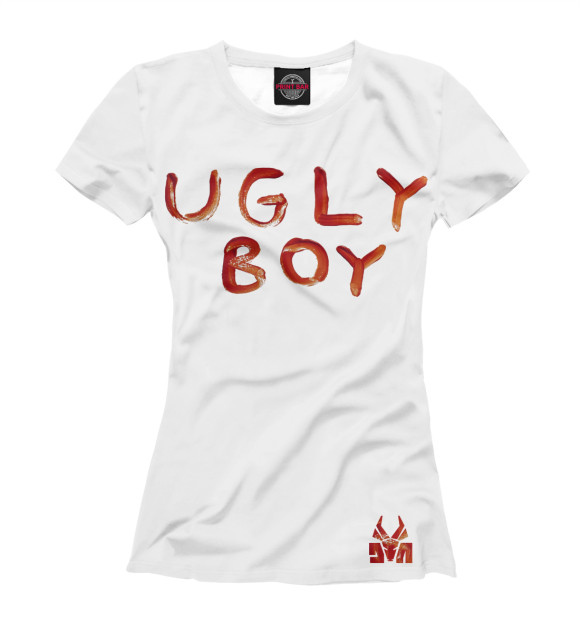 Женская футболка с изображением Ugly Boy цвета Белый