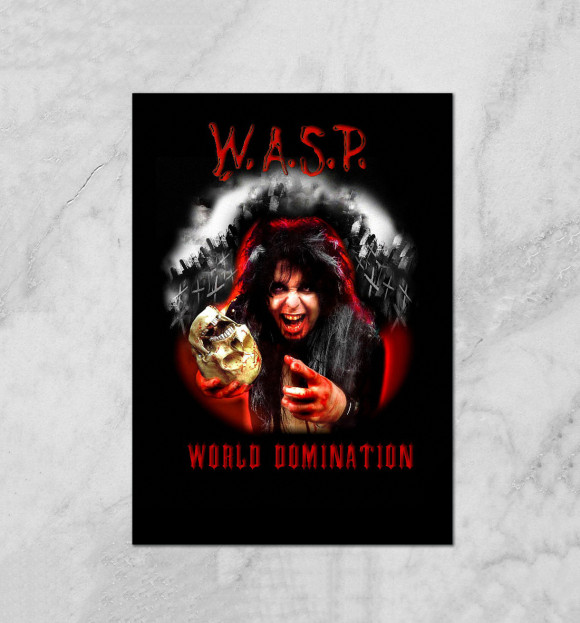 Плакат с изображением W.A.S.P. Band цвета Белый