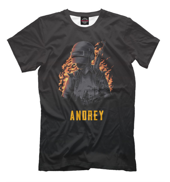 Мужская футболка с изображением PUBG - Andrey цвета Белый