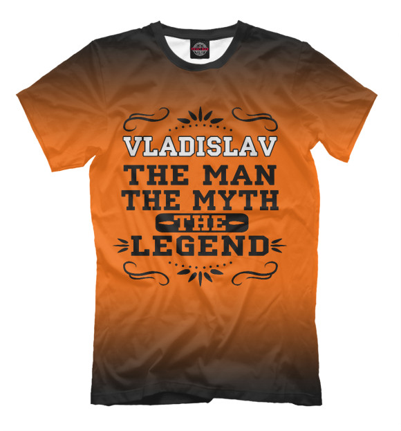 Мужская футболка с изображением Владислав цвета Молочно-белый
