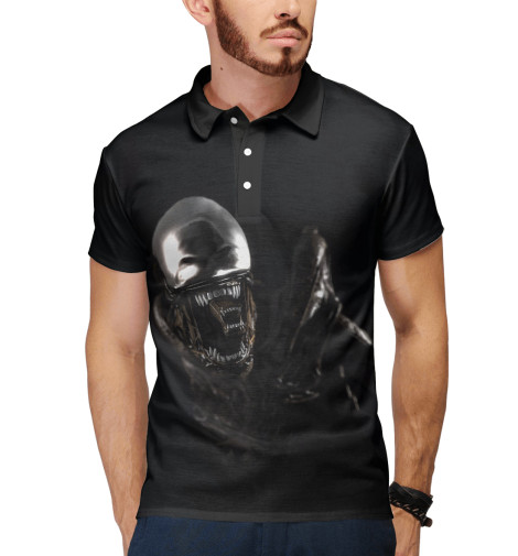 

Поло Print Bar, Белый, Alien