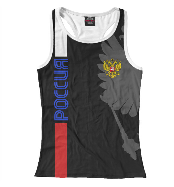 Женская майка-борцовка с изображением Россия цвета Белый