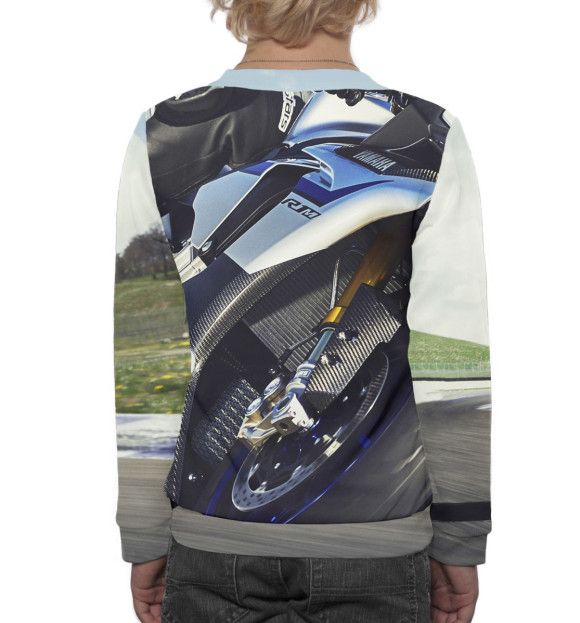 Свитшот для мальчиков с изображением Мотоциклист цвета Белый