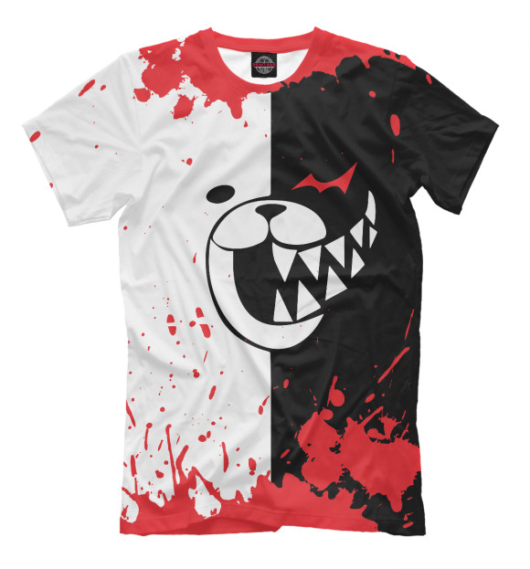 Мужская футболка с изображением Monokuma Blood цвета Молочно-белый