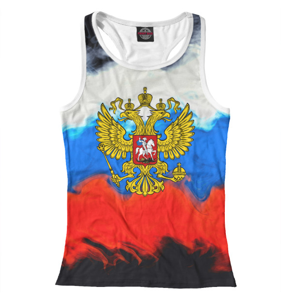 Женская майка-борцовка с изображением Russia цвета Белый