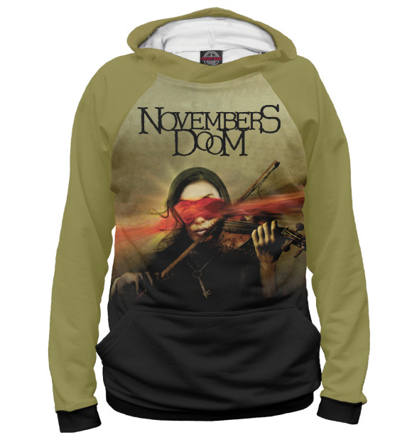 Женское худи с изображением Novembers doom цвета Белый