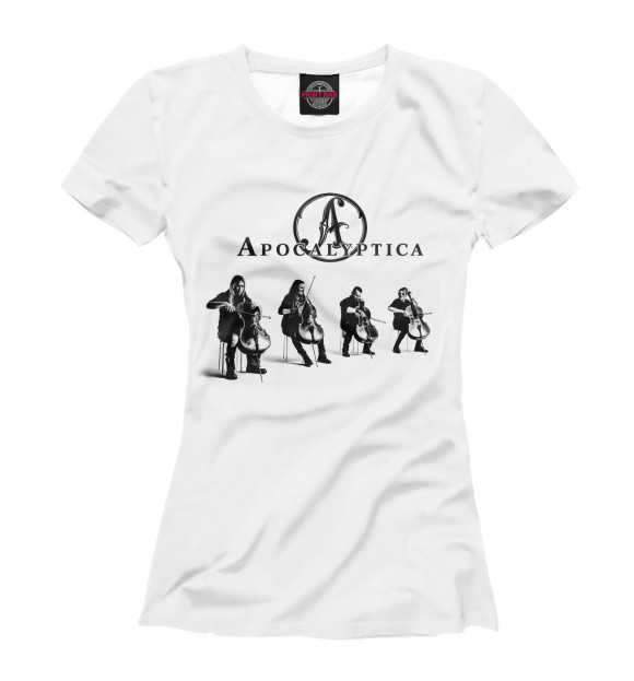 Футболка для девочек с изображением Apocalyptica цвета Белый