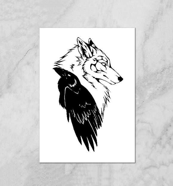 Плакат с изображением Wolf & Raven цвета Белый