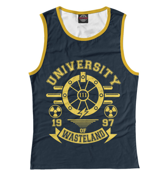 Майка для девочки с изображением University of Wasteland цвета Белый