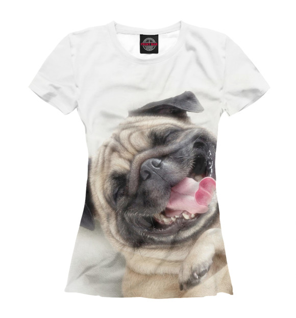 Женская футболка с изображением Собачка цвета Белый