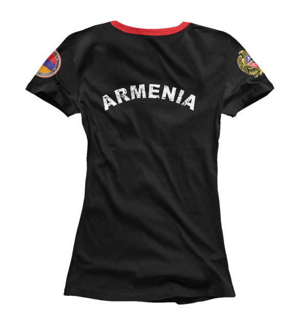 Женская футболка с изображением Armenia цвета Белый