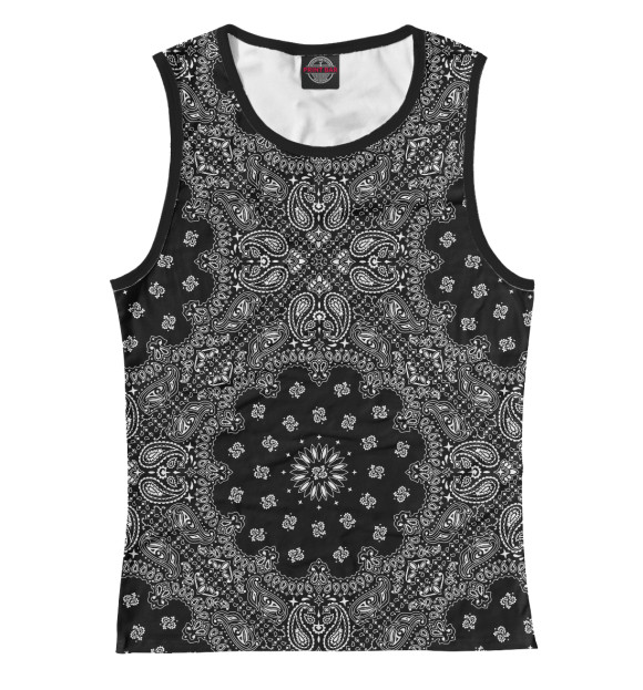 Майка для девочки с изображением Paisley Black цвета Белый