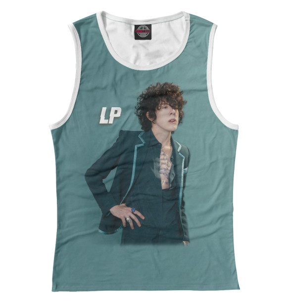 Майка для девочки с притом LP цвета Белый Майка для девочки с изображением LP цвета Белый