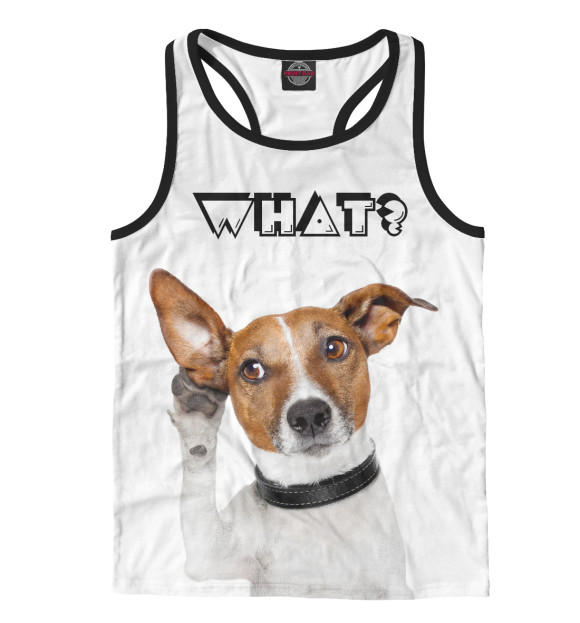 Мужская майка-борцовка с изображением What цвета Белый