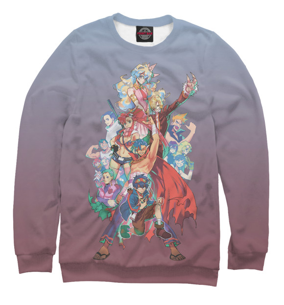 Мужской свитшот с изображением Tengen Toppa Gurren Lagann цвета Белый