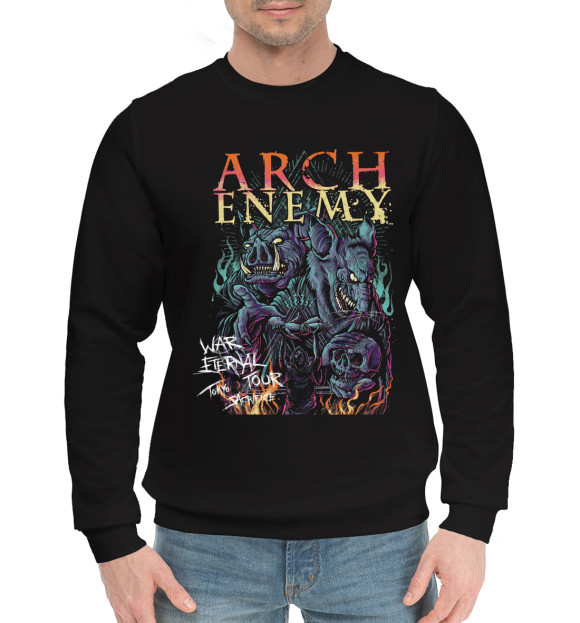 Мужской хлопковый свитшот с изображением Arch Enemy цвета Черный
