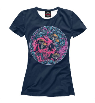 Женская футболка Череп грибы