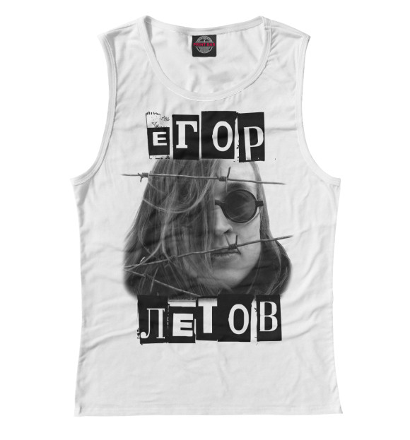 Женская майка с изображением Егор Летов цвета Белый
