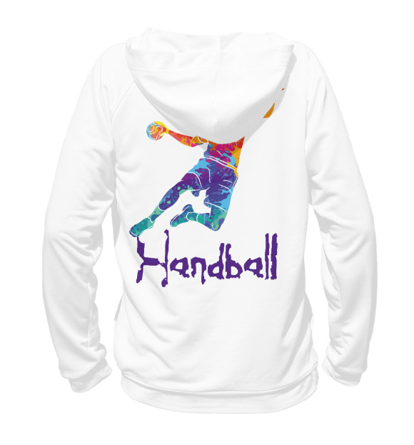 Женское худи с изображением Handball цвета Белый