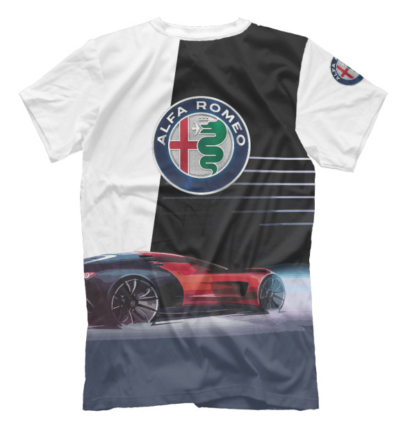 Футболка для мальчиков с изображением Alfa Romeo sketch цвета Белый