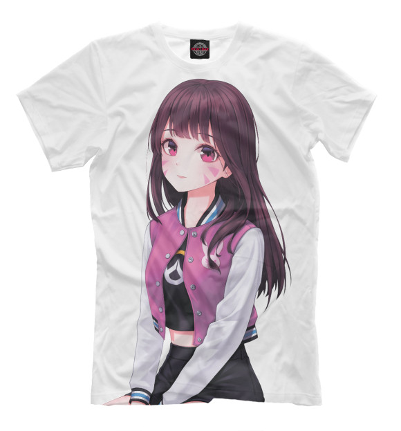 Мужская футболка с изображением D.Va цвета Белый