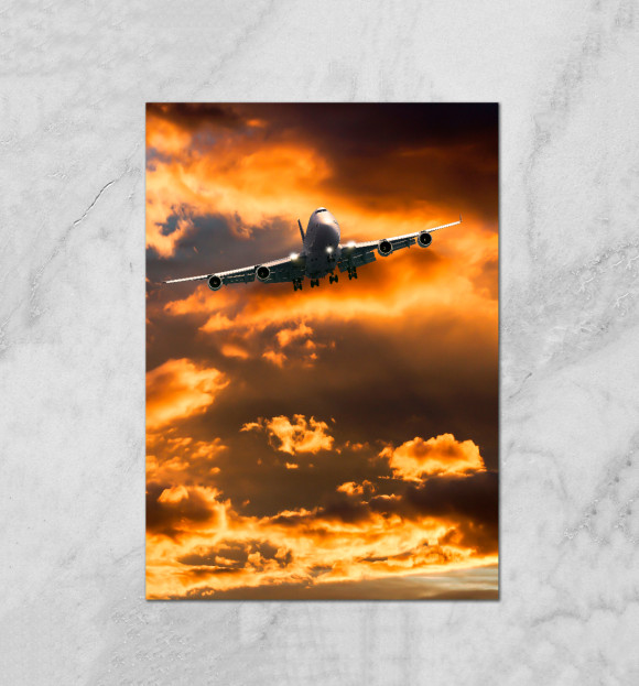 Плакат с изображением Боинг-747 цвета Белый