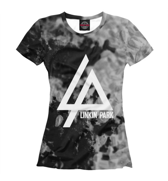 Женская футболка с изображением LINKIN PARK BLACK&GRAY ABSTRACT цвета Белый