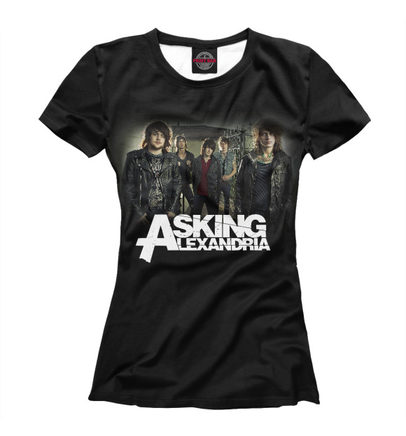 Футболка для девочек с изображением Asking Alexandria цвета Белый