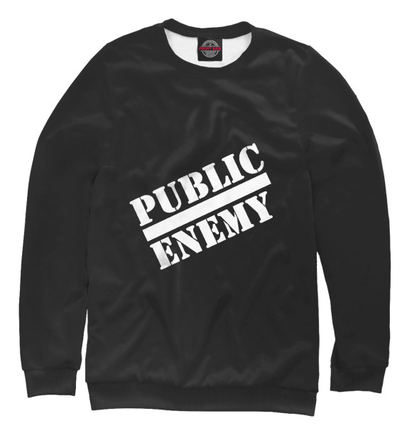 Мужской свитшот с изображением Public enemy цвета Белый