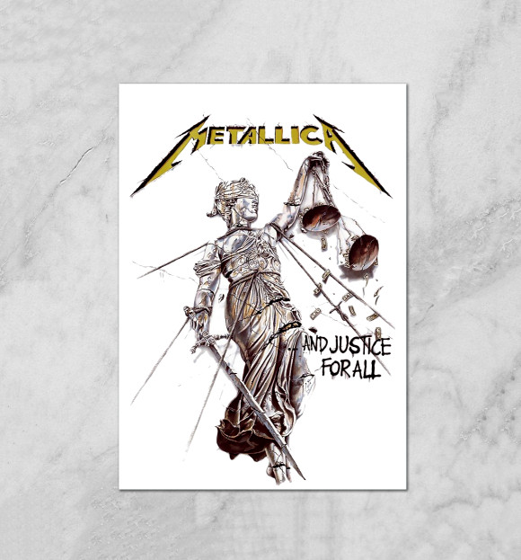 Плакат с изображением Metallica And Justice for All цвета Белый
