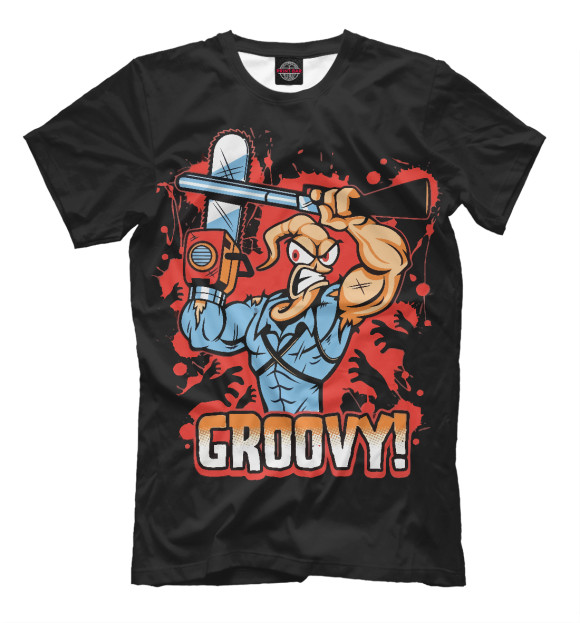 Мужская футболка с изображением Earthworm Jim цвета Черный