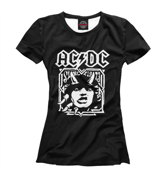 Женская футболка с изображением AC/DC цвета Белый