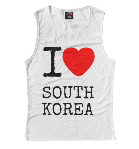 

Майки Print Bar, Белый, I love South Korea