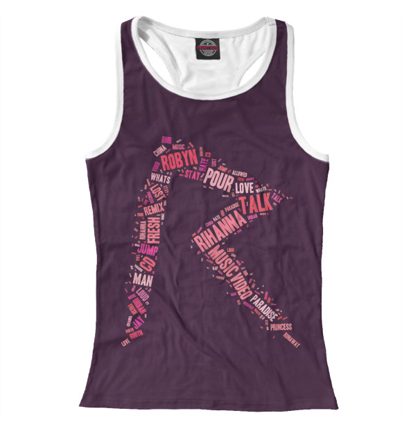 Женская майка-борцовка с изображением Rihanna цвета Белый