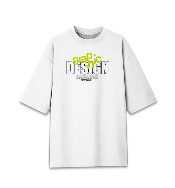 Женская футболка оверсайз с изображением Graphic design (разводы) цвета Белый